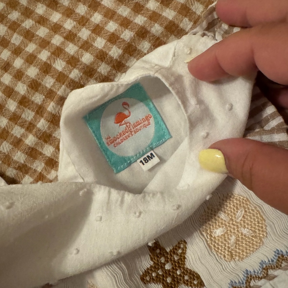 Gently Used Beach Smocked Flamingo Set